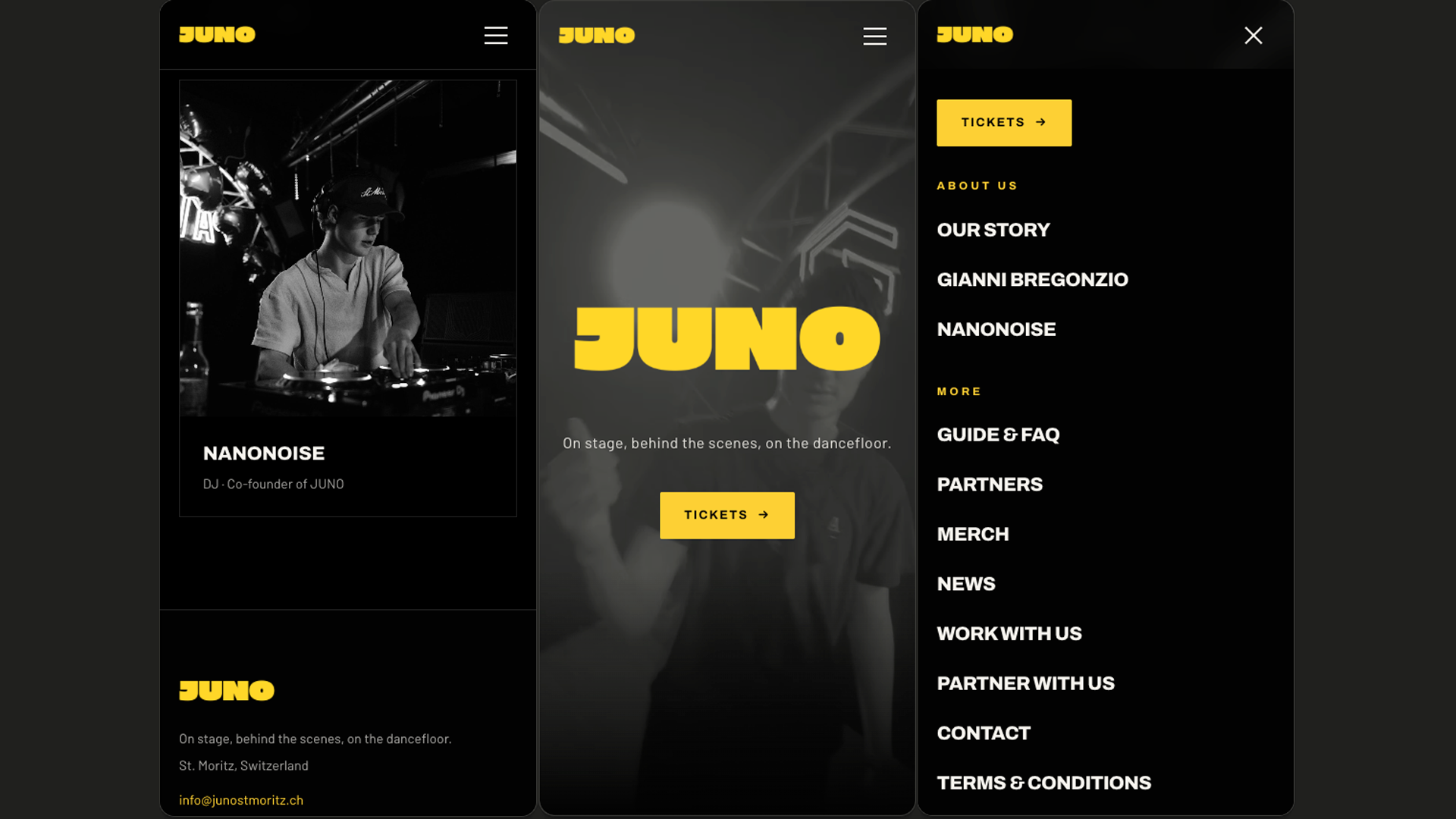 JUNO mobile website