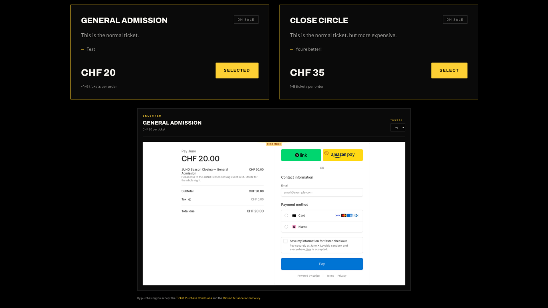 JUNO ticketing system